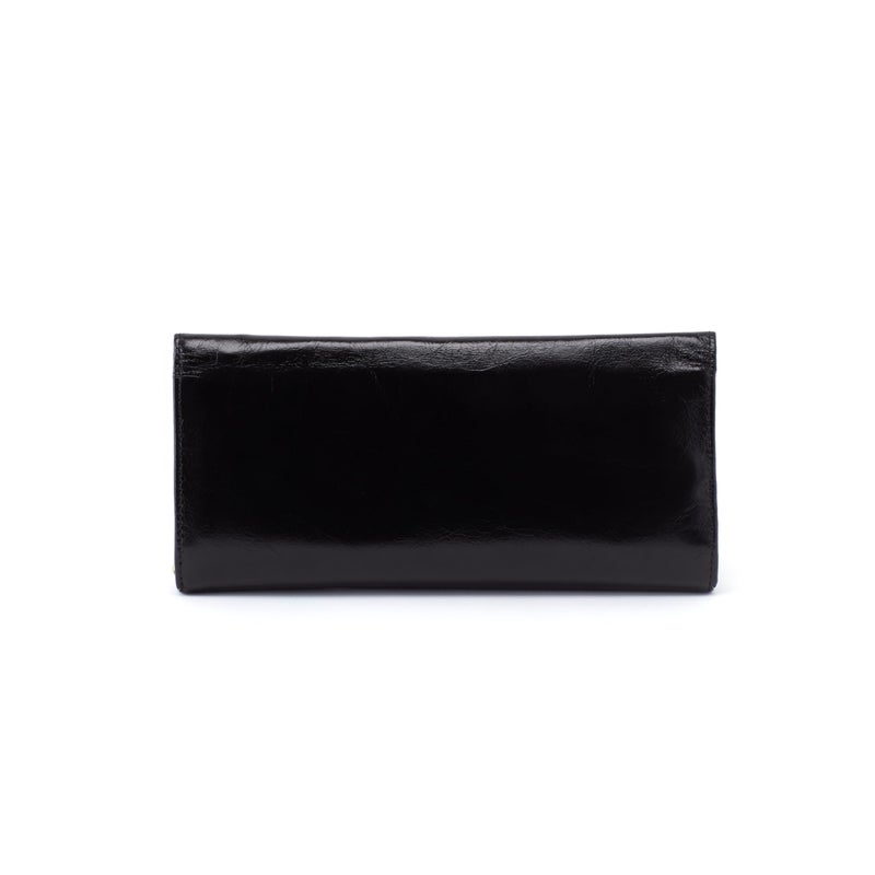 HOBO Rachel Leather Trifold Continental Wallet has a Vintage-Inspired Aesthetic, Frame Closure, Money Slot, Card Organizer, Slip Pocket, and Small Mirror, Black - Image 5